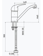Plautuvės maišytuvas Slovarm EA3506B, 138mm, chromuotas