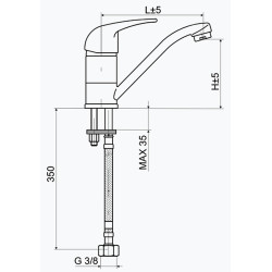 Plautuvės maišytuvas Slovarm EA3506B, 138mm, chromuotas