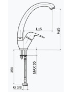 Plautuvės maišytuvas Slovarm EA3508B, chromuotas