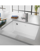 Keramikinė plautuvė Villeroy&Boch Subway 60 SU, su užkemšamu ventiliu, montuojama po stalviršiu, matinė balta (Stone White)
