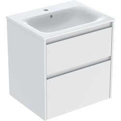 Spintelė su praustuvu Geberit Selnova Square 60 cm, balta matinė