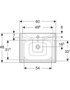 Spintelė su praustuvu Geberit Selnova Square 60 cm, balta matinė