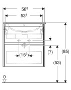 Spintelė su praustuvu Geberit Selnova Square 60 cm, balta matinė