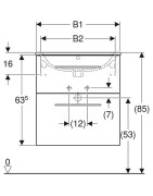 Spintelė su praustuvu Geberit Selnova Square 60 cm, lava