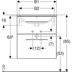 Spintelė su praustuvu Geberit Selnova Square 60 cm, lava