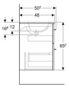Spintelė su praustuvu Geberit Selnova Square 60 cm, lava