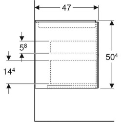 Spintelė praustuvui Geberit ONE 120 cm, smėlio pilka