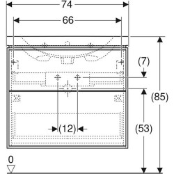 Spintelė su praustuvu Ifö Sense Art 75 cm, riešutmedžio spalvos