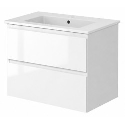 Spintelė su praustuvu Kamė Eko Loft 60 cm, balta blizgi