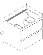 Spintelė su praustuvu Kamė Eko Loft 60 cm, balta blizgi