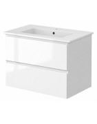 Spintelė su praustuvu Kamė Eko Loft 80 cm, balta blizgi