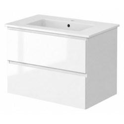Spintelė su praustuvu Kamė Eko Loft 80 cm, balta blizgi