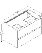 Spintelė su praustuvu Kamė Eko Loft 80 cm, balta blizgi