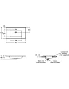 Spintelė su praustuvu Kamė Eko Loft 80 cm, balta blizgi