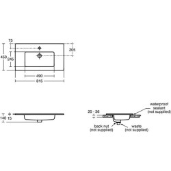 Spintelė su praustuvu Kamė Eko Loft 80 cm, balta blizgi