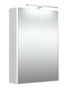 Veidrodinė spintelė Kamė 50 cm su LED apšvietimu, balta blizgi