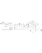 Spintelė su praustuvu Jika Cube 80 cm, 2 stalčiai, balta