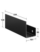 Dušo lentynėlė Keuco su kabliukais, 320 mm, juoda matinė