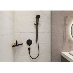 Kampinė lentyna Hansgrohe AddStoris Q, juoda matinė