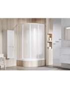 Pusapvalė žema dušo kabina Ravak Supernova SKCP4-90 Sabina, 170 cm, baltas profilis, Pearl plastikas