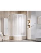 Pusapvalė žema dušo kabina Ravak Supernova SKCP4-80 Sabina, 170 cm, baltas profilis, Pearl plastikas