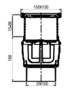Trapas ACO Easyflow, DN 100, vertikalus, reguliuojamo aukščio, plastikinis