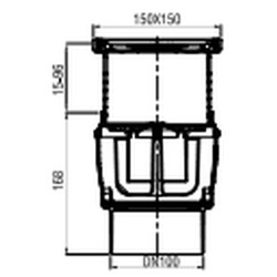Trapas ACO Easyflow, DN 100, vertikalus, reguliuojamo aukščio, plastikinis