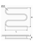 Elektrinis rankšluosčių džiovintuvas-gyvatukas Elonika EE400S3KD, 655x720 mm, 90 W, dešininis, baltas