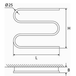 Elektrinis rankšluosčių džiovintuvas-gyvatukas Elonika EE400S3KD, 655x720 mm, 90 W, dešininis, baltas