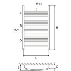 Rankšluosčių džiovintuvas Elonika EV1550KL, 870x500 mm, varinis, chromuotas