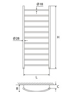 Rankšluosčių džiovintuvas Elonika EV1150KL, 1200x500 mm, varinis, chromuotas