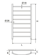 Rankšluosčių džiovintuvas Elonika EV850KL, 870x500 mm, varinis, chromuotas