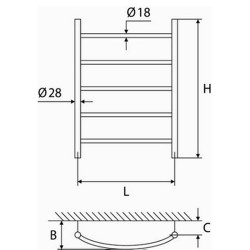 Rankšluosčių džiovintuvas Elonika EV547KL, 655x470 mm, varinis, chromuotas