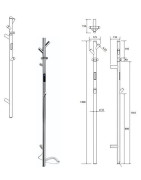 Elektrinis rankšluosčių džiovintuvas Bemeta Vertex 1400 mm, 35 W, blizgus nerūdijantis plienas