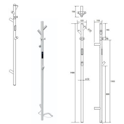 Elektrinis rankšluosčių džiovintuvas Bemeta Vertex 1400 mm, 35 W, balta matinė