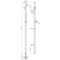 Elektrinis rankšluosčių džiovintuvas Bemeta Vertex combi 1180 mm, 30 W, balta matinė