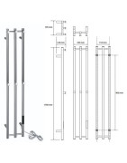 Elektrinis rankšluosčių džiovintuvas Bemeta Pillar 3, 185x1180 mm, 91 W, blizgus nerūdijantis plienas