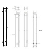 Elektrinis rankšluosčių džiovintuvas Bemeta Pillar 2, 125x1180 mm, 61 W, juoda matinė