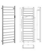 Elektrinis rankšluosčių džiovintuvas Bemeta Laderra 450x1320 mm, 180 W, blizgus nerūdijantis plienas