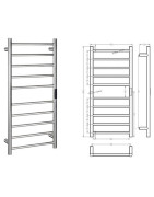 Elektrinis rankšluosčių džiovintuvas Bemeta Laderra 450x960 mm, 130 W, blizgus nerūdijantis plienas