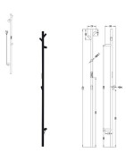 Elektrinis rankšluosčių džiovintuvas Bemeta 1720 mm, 46 W, juoda matinė
