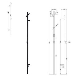 Elektrinis rankšluosčių džiovintuvas Bemeta 1720 mm, 46 W, juoda matinė