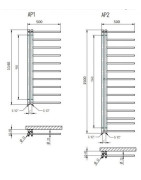 Rankšluosčių džiovintuvas P.M.H. Apollo 500x1140, matinis juodas RAL 9005, kairinis