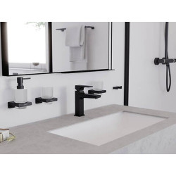 Muilo dozatorius Hansgrohe AddStoris Q, 200 ml, juodas matinis