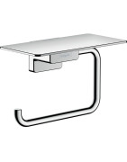 Tualetinio popieriaus laikiklis su lentynėle Hansgrohe AddStoris Q, chromas
