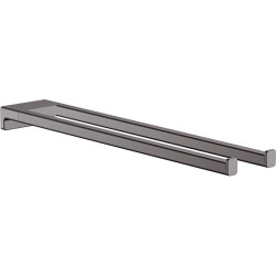 Dvigubas rankšluosčių laikiklis Hansgrohe AddStoris Q, 445 mm, šlifuotas juodas chromas