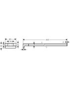 Dvigubas rankšluosčių laikiklis Hansgrohe AddStoris Q, 445 mm, šlifuotas juodas chromas