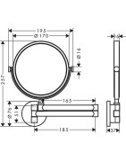 Kosmetinis veidrodis AXOR Universal Circular, nerūdijančio plieno spalvos