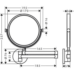 Kosmetinis veidrodis AXOR Universal Circular, nerūdijančio plieno spalvos