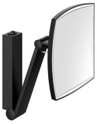 Kosmetinis veidrodis Keuco iLook-move, kvadratinis 200 x 200 mm, su LED apšvietimu ir jungikliu, juodas matinis